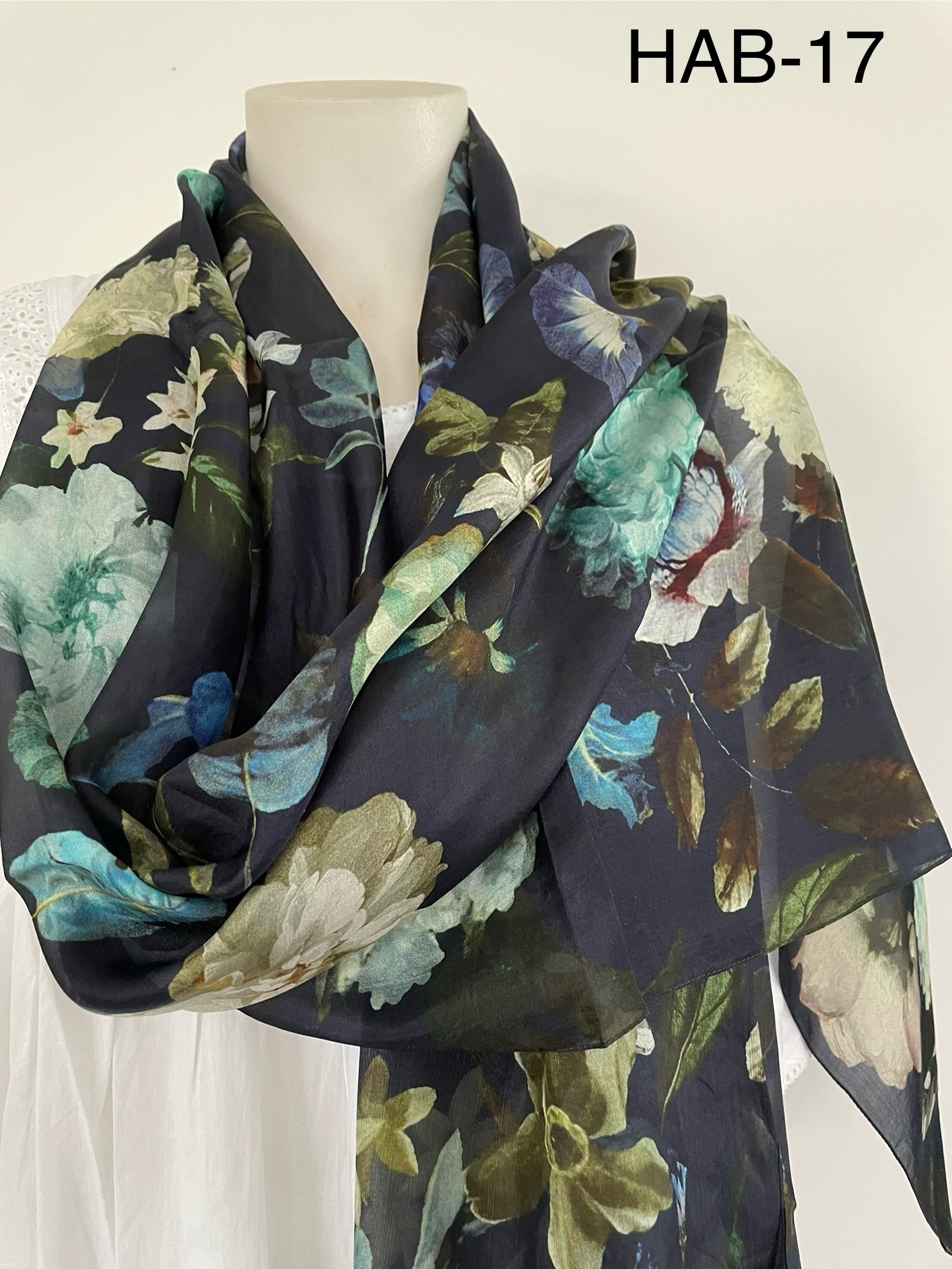 Silk Long Scarf HAB 017