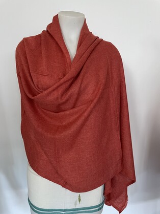Cashmere Wool Poly Scarves Rust