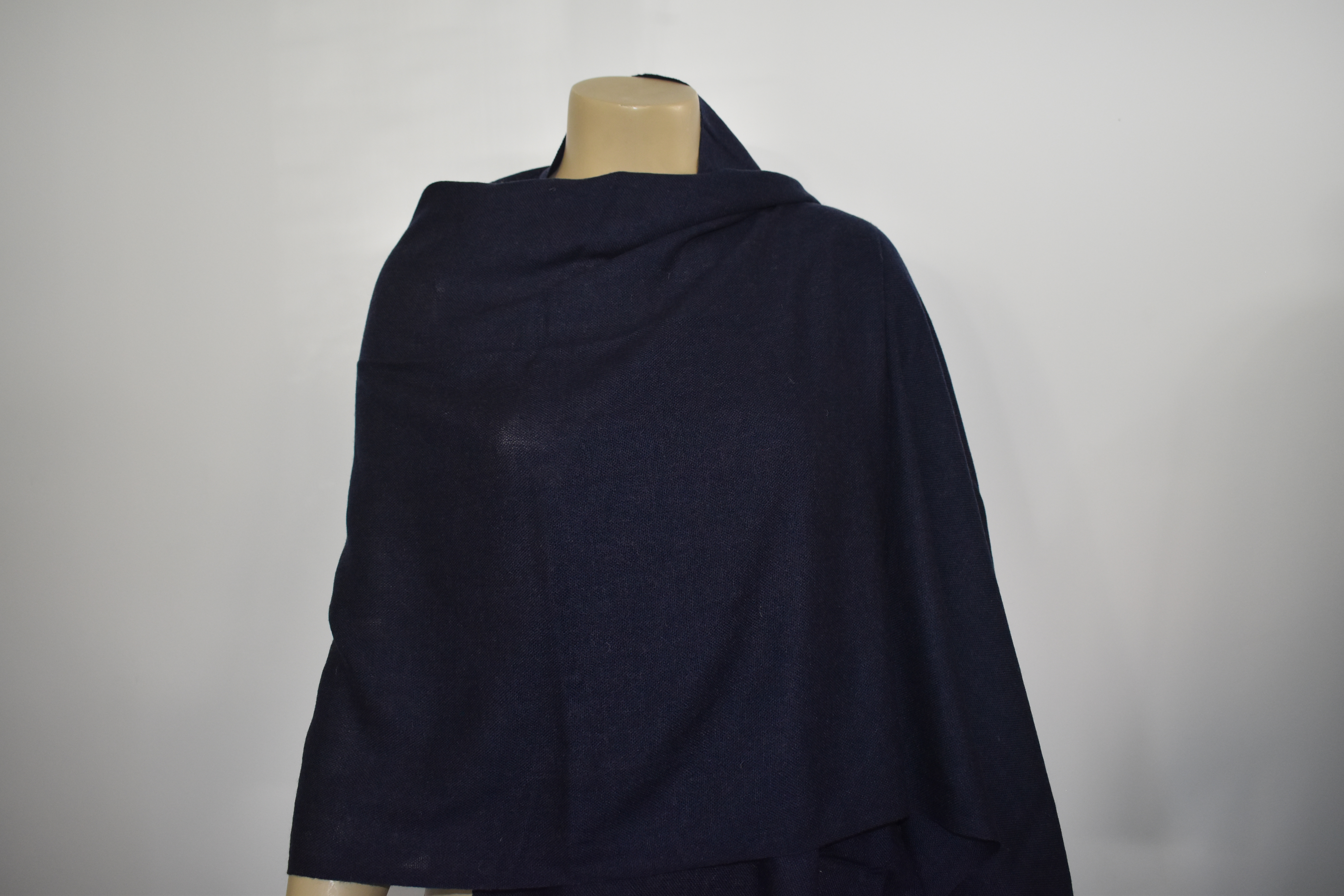 Cashmere Wool Poly Scarves Navy