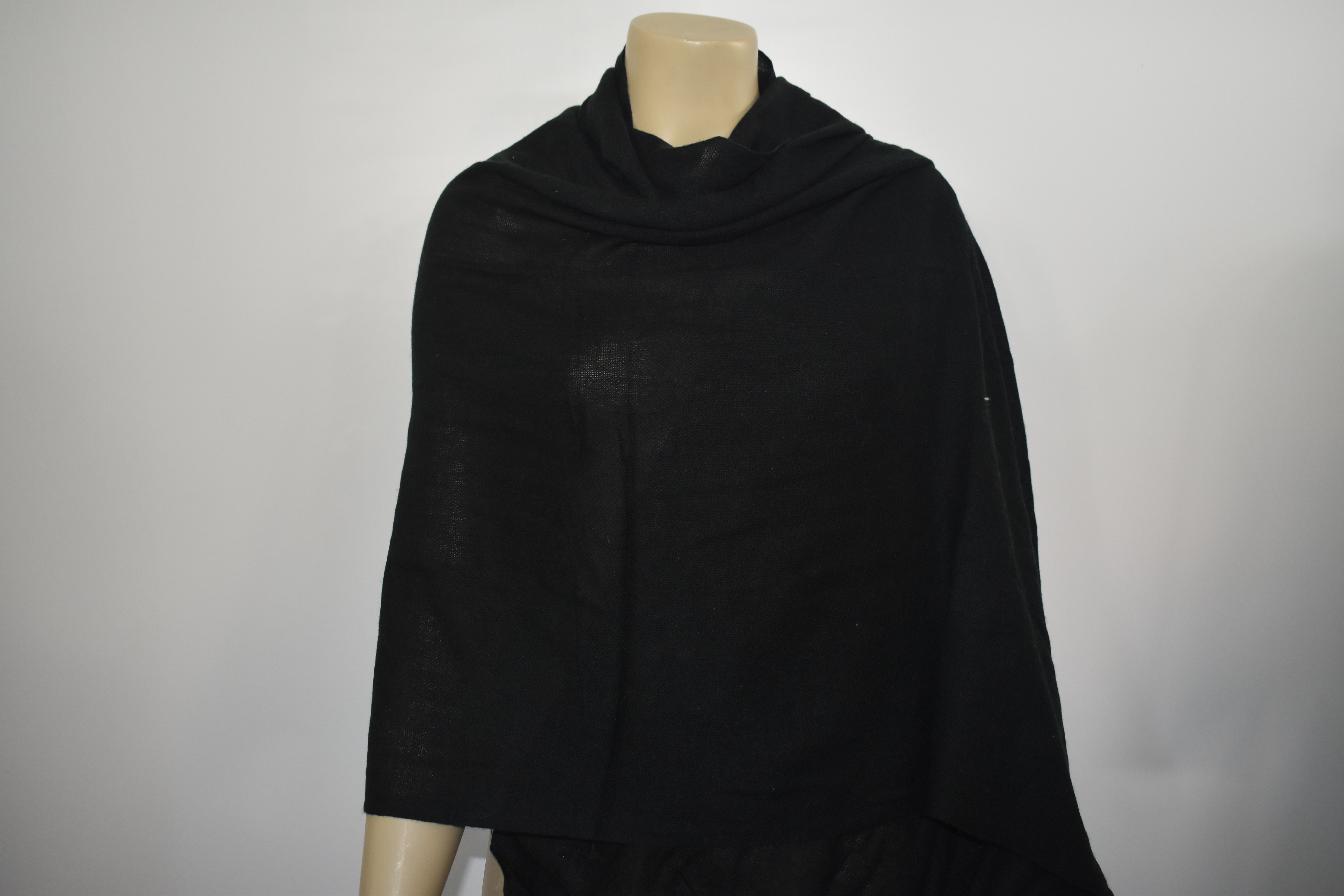 Cashmere Wool Poly Scarves Black