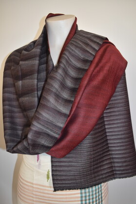 Cashmere Wool Mufflers Reversible Red Mixed