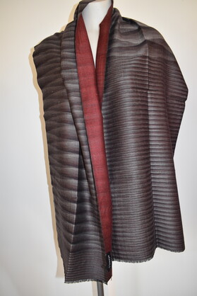 Cashmere Wool Mufflers Reversible Red Mixed