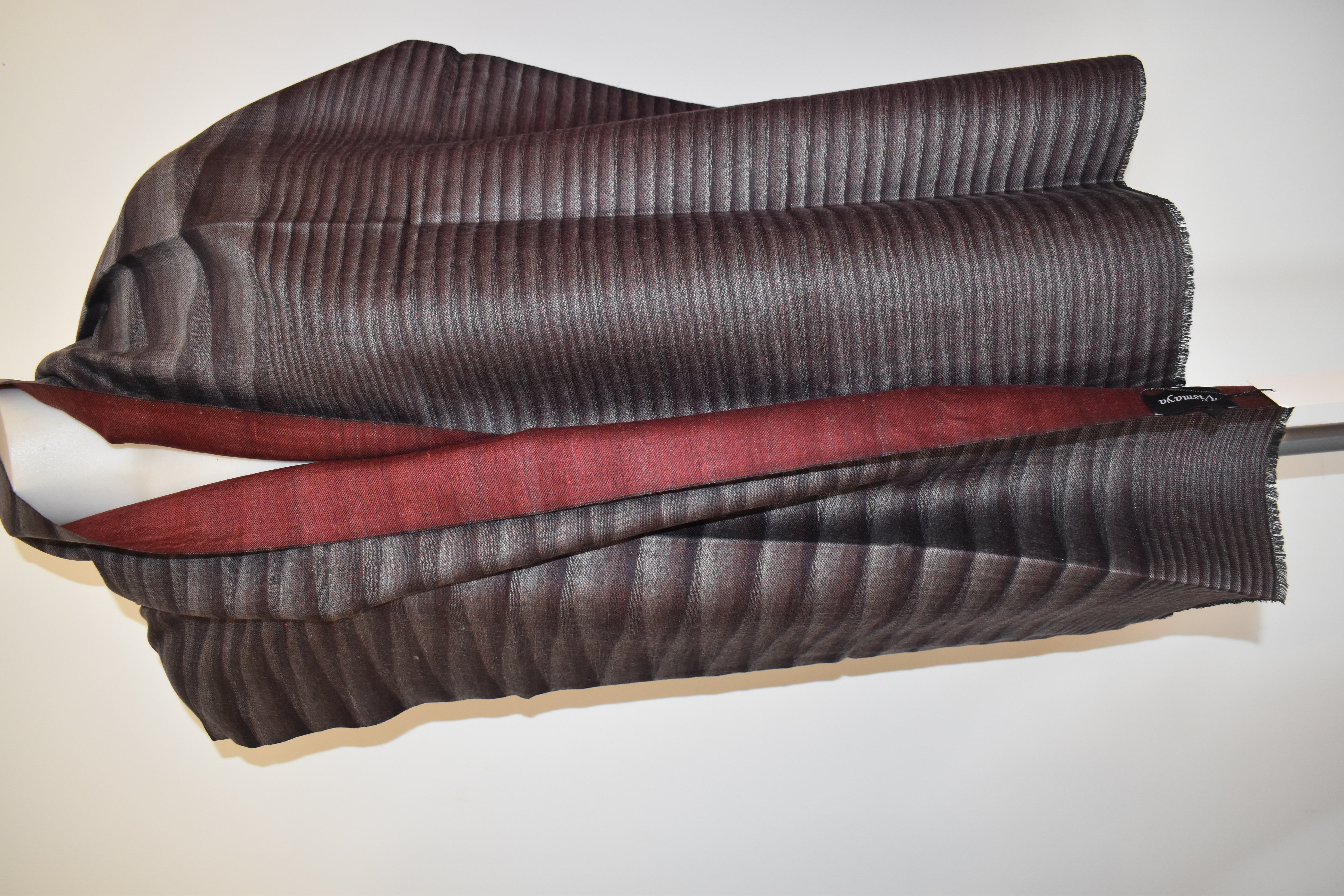 Cashmere Wool Mufflers Reversible Red Mixed