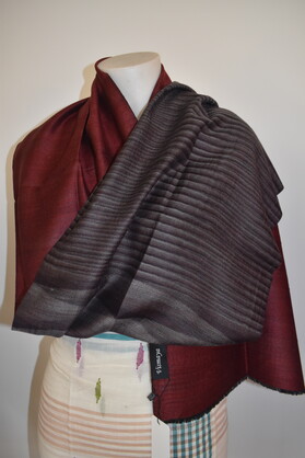 Cashmere Wool Mufflers Reversible Red Mixed