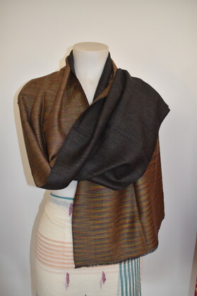 Cashmere Wool Mufflers Reversible Mustard Mixed