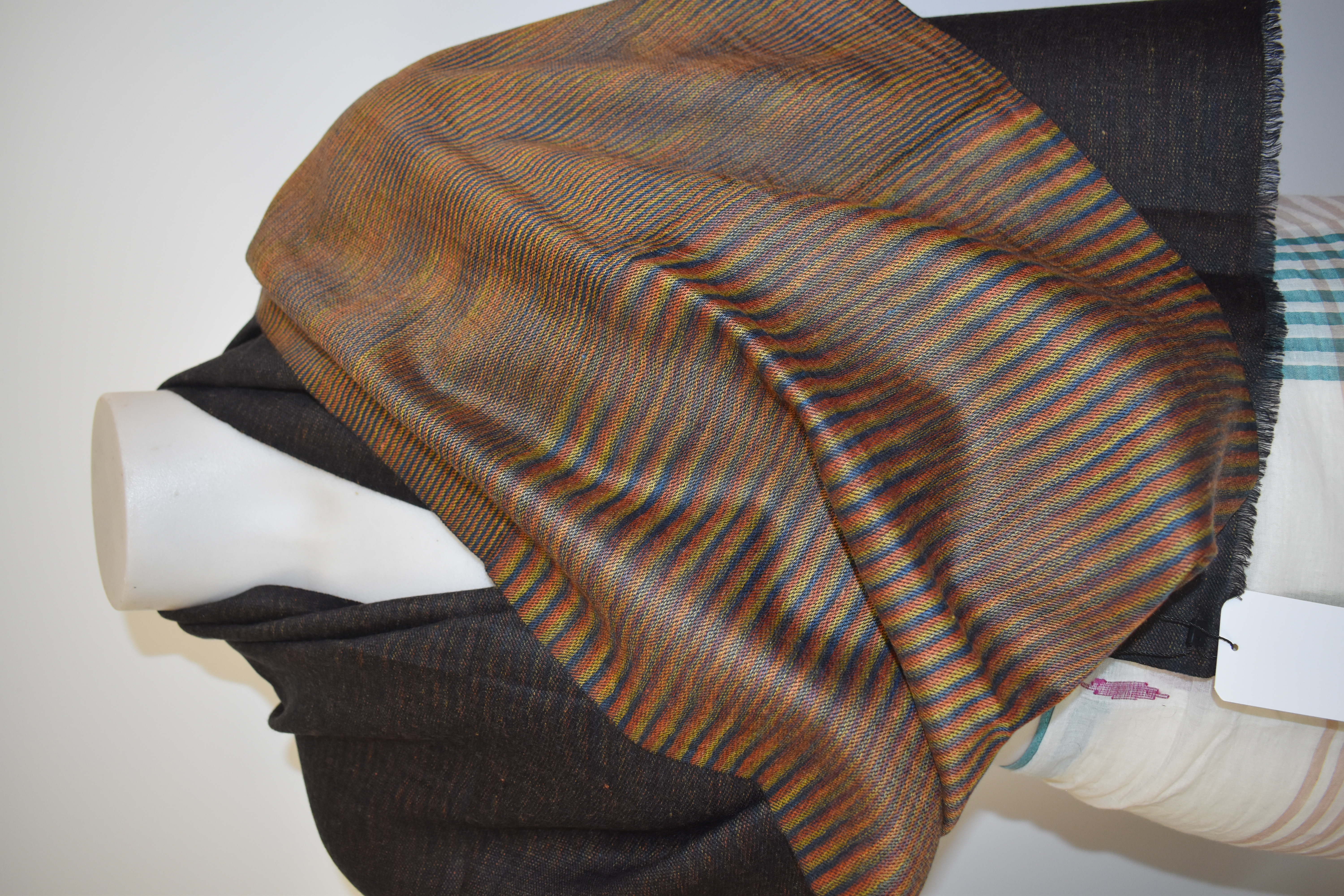 Cashmere Wool Mufflers Reversible Mustard Mixed