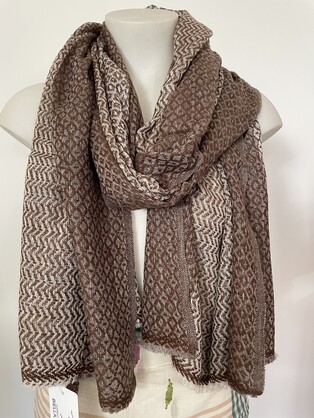 Cashmere Wool Poly Scarves Stripes/Checks A1