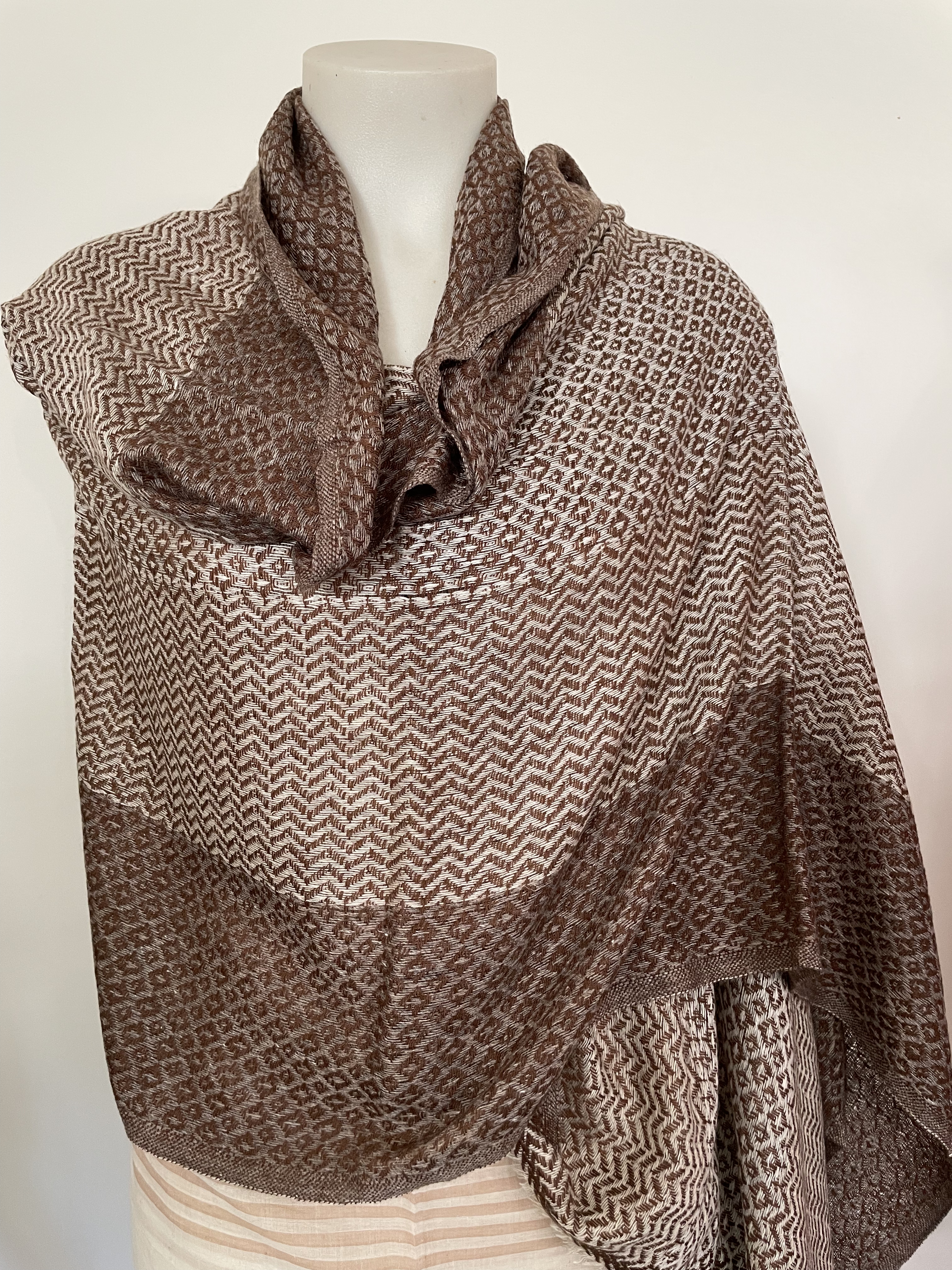 Cashmere Wool Poly Scarves Stripes/Checks A1