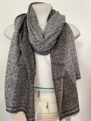 Cashmere Wool Poly Scarves Stripes/Checks A2