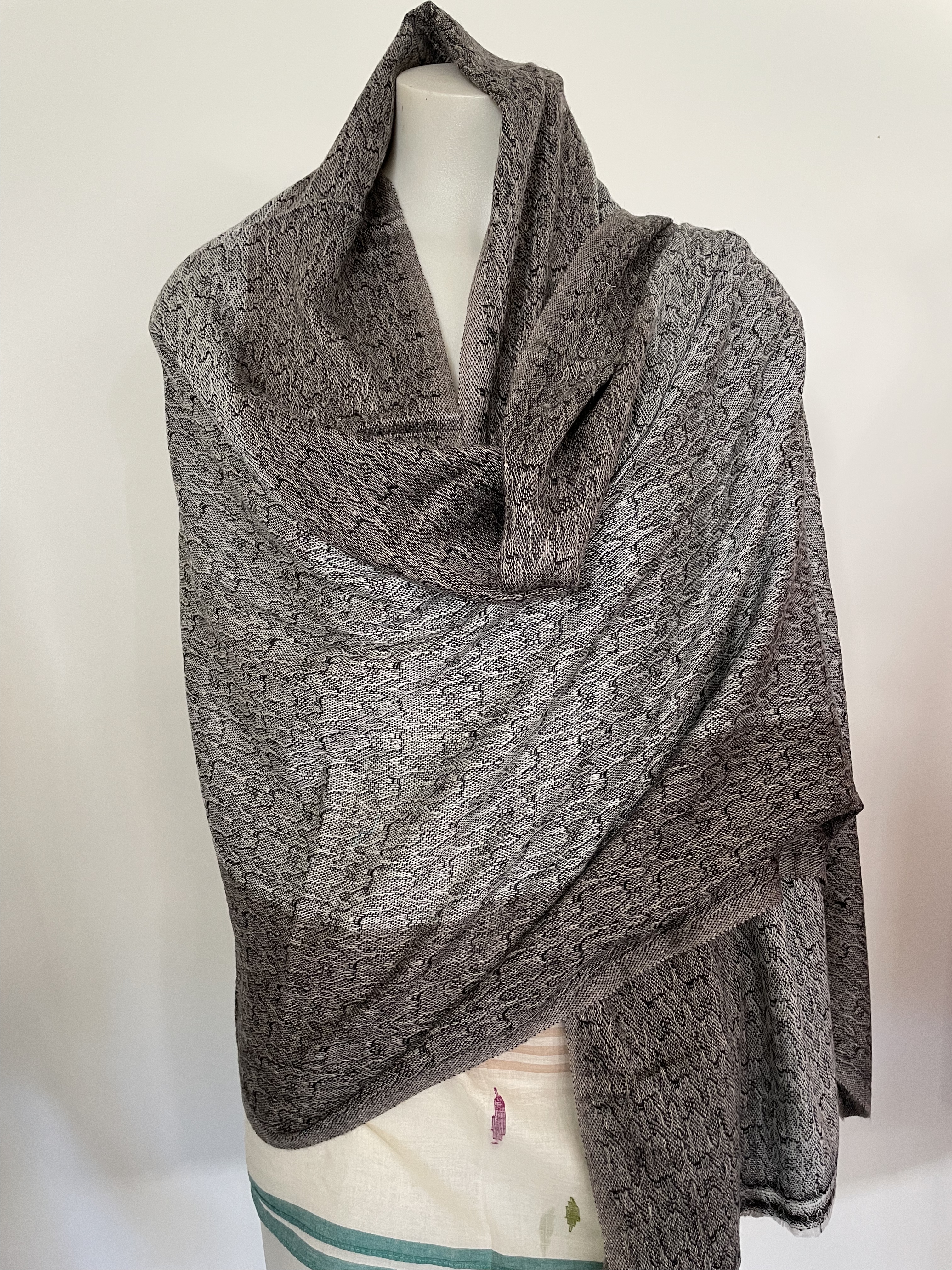 Cashmere Wool Poly Scarves Stripes/Checks A2