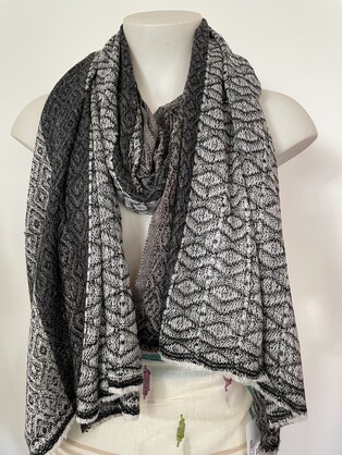 Cashmere Wool Poly Scarves Stripes/Checks A3