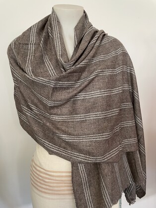 Cashmere Wool Poly Scarves Stripes/Checks A5