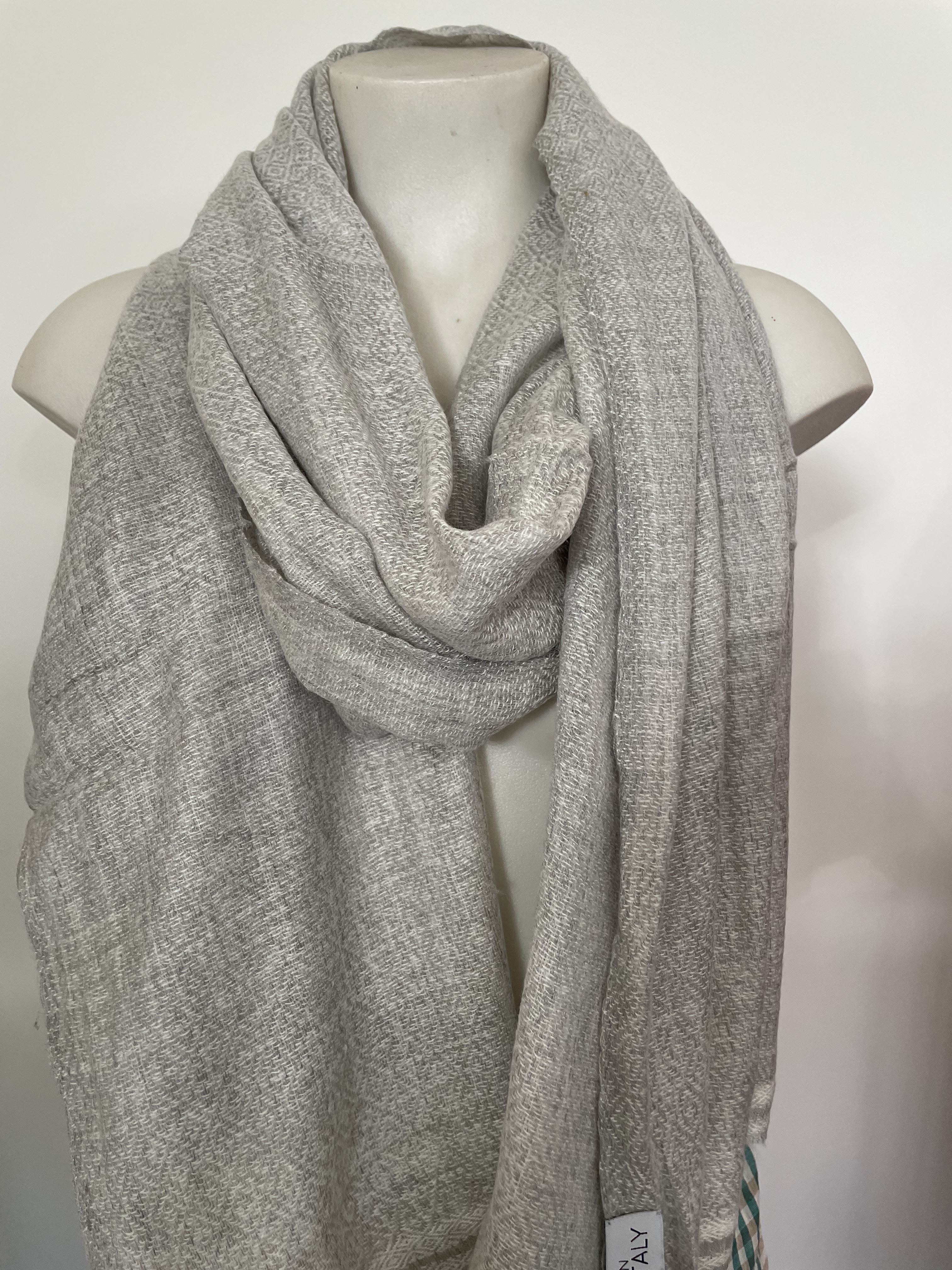 Cashmere Wool Poly Scarves Stripes/Checks A6