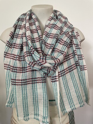 Cashmere Wool Poly Scarves Stripes/Checks A8