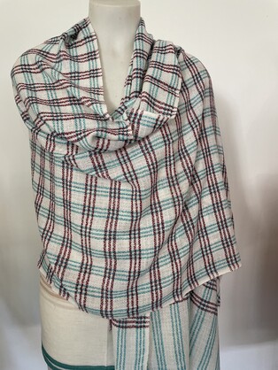Cashmere Wool Poly Scarves Stripes/Checks A8