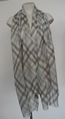 Printed Merino Wool Scarves Powder Plaid