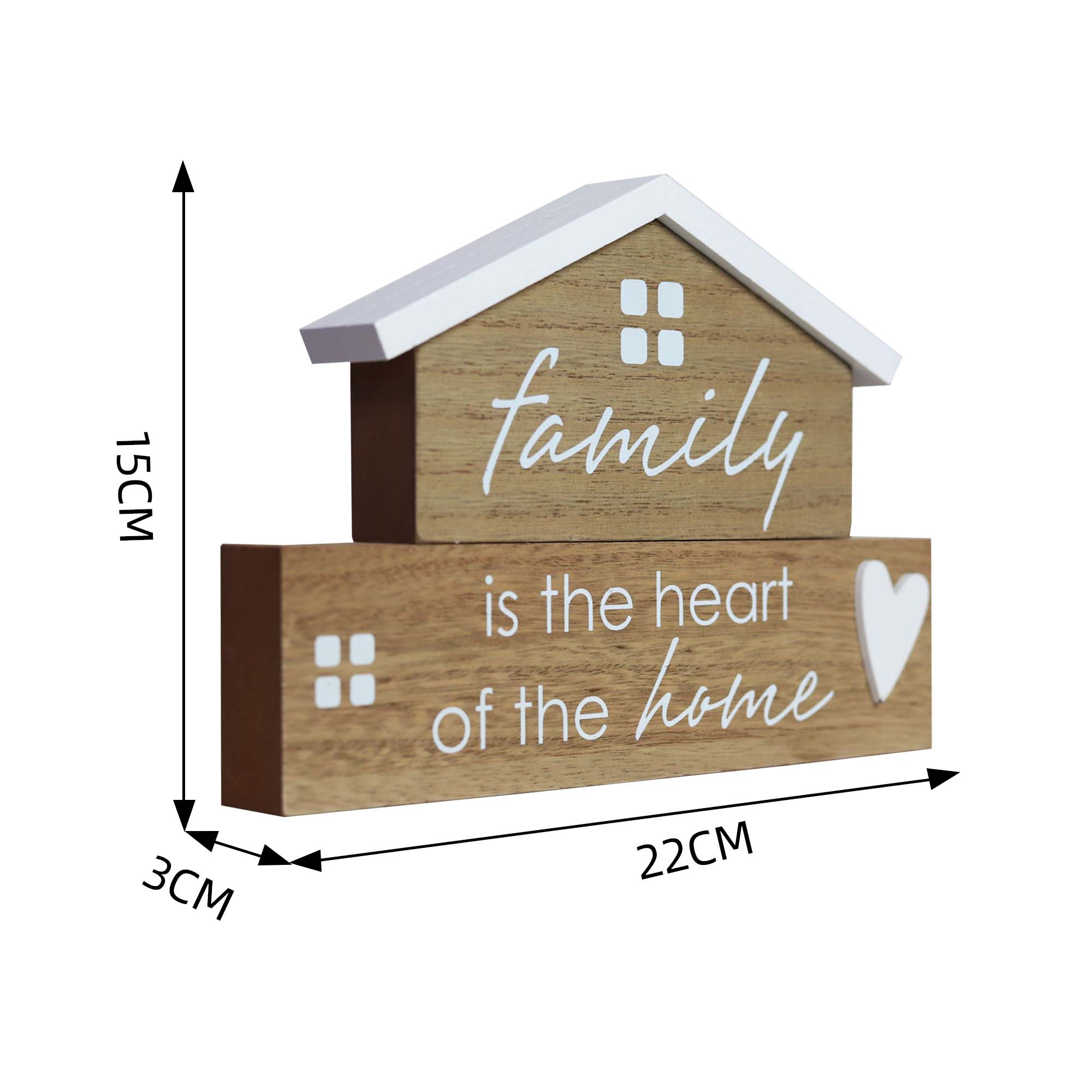 Wholesale JX231 'Family Is the Heart of the Home' HouseShaped Wooden