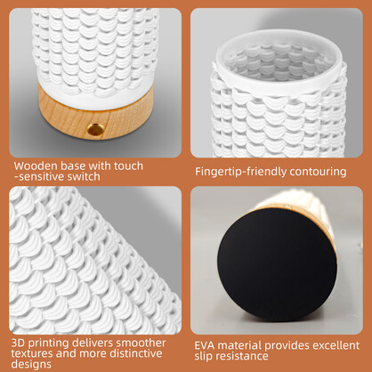 JMA002 |PORC 3D PRINTING NIGHT LIGHT W/WOODEN BASE