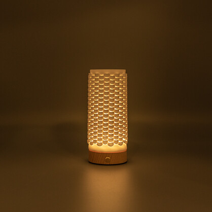 JMA002 |PORC 3D PRINTING NIGHT LIGHT W/WOODEN BASE