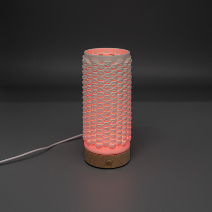 JMA002 |PORC 3D PRINTING NIGHT LIGHT W/WOODEN BASE