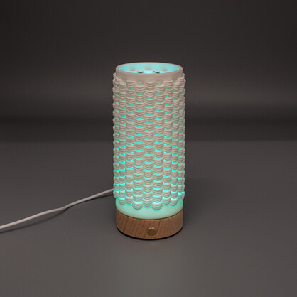 JMA002 |PORC 3D PRINTING NIGHT LIGHT W/WOODEN BASE