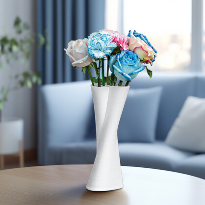 JMA004/LG PORC 3D PRINTING HEART VASE