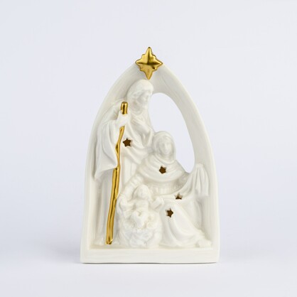 PORCELAIN NATIVITY W/LED