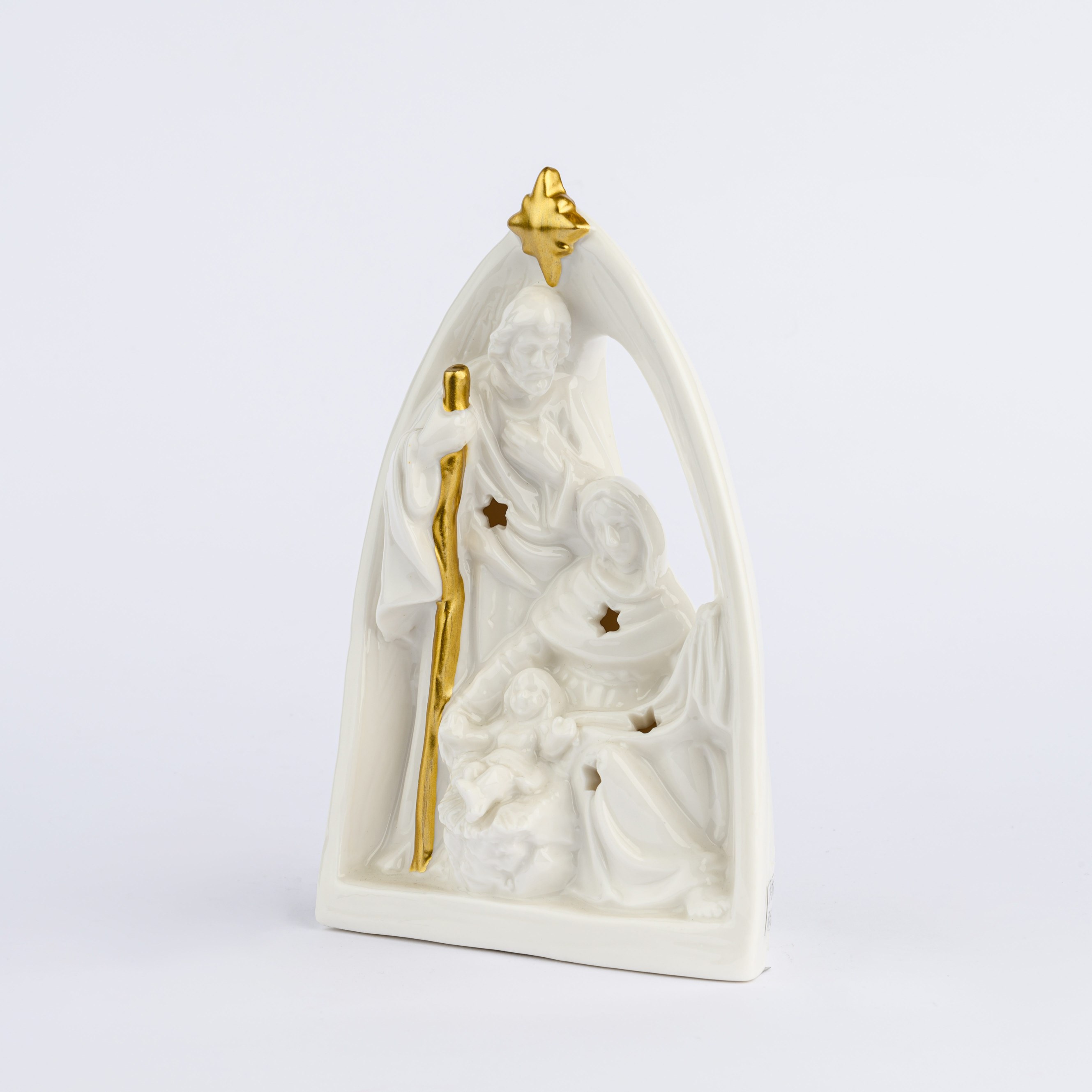 PORCELAIN NATIVITY W/LED