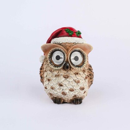 POLYRESIN OWL TABLE DECO WITH LED LIGHT (3XLR44)