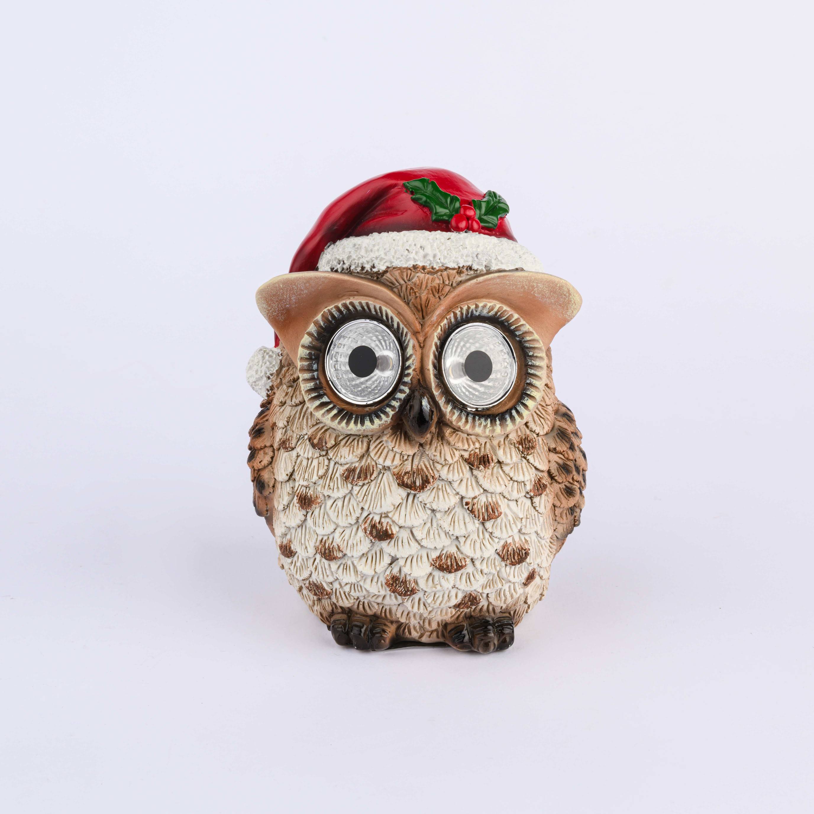 POLYRESIN OWL TABLE DECO WITH LED LIGHT (3XLR44)