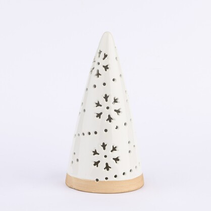 PORCELAIN X'MAS WHITE CHRISTMAS TREE WITH LED LIGHT