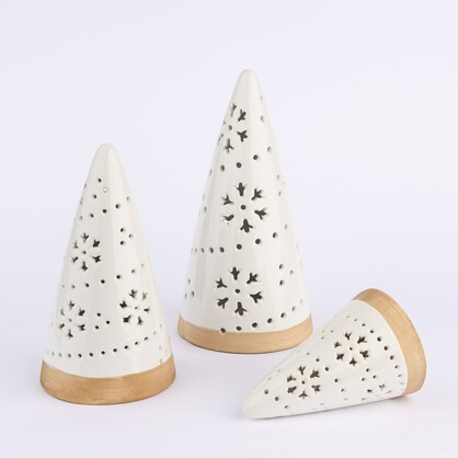 PORCELAIN X'MAS WHITE CHRISTMAS TREE WITH LED LIGHT
