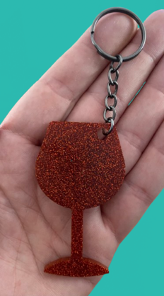 Mum's who wine key ring