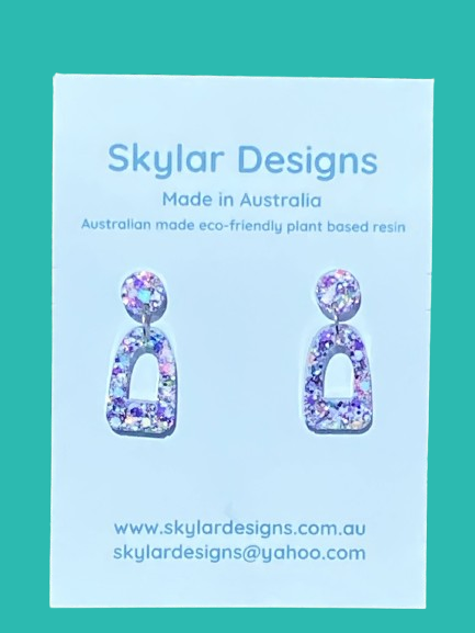 Ariana - Eco-friendly Plant Based Resin glitter dangles