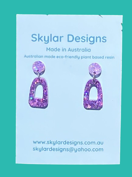 Ariana - Eco-friendly Plant Based Resin glitter dangles