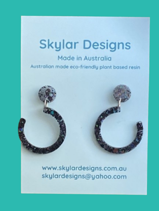 Eco-resin Glitter Dangle earrings - Sia