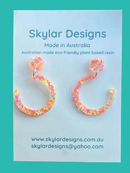 Eco-resin Glitter Dangle earrings - Sia