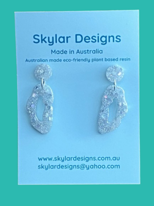 Eco-resin Glitter Dangle earrings - Billie