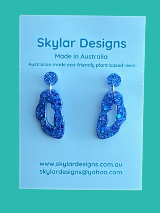 Eco-resin Glitter Dangle earrings - Billie