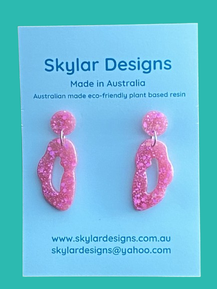 Eco-resin Glitter Dangle earrings - Billie