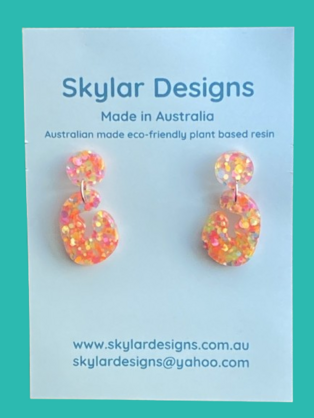 Sabrina - Eco resin Glitter Dangle earrings