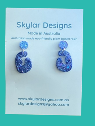 Sabrina - Eco resin Glitter Dangle earrings