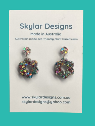 Dannii - Eco-resin Glitter Dangle earrings