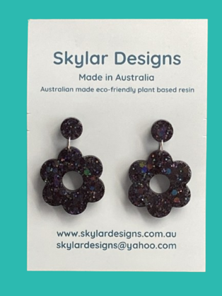 Kylie - Eco-resin Glitter Dangle Earrings