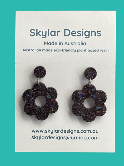Kylie - Eco-resin Glitter Dangle Earrings