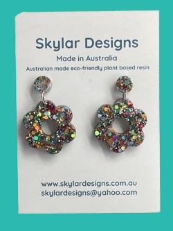 Kylie - Eco-resin Glitter Dangle Earrings