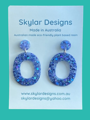 Miley - Eco-resin Glitter Dangle earrings