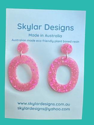 Miley - Eco-resin Glitter Dangle earrings