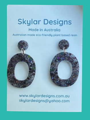 Miley - Eco-resin Glitter Dangle earrings