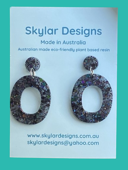 Miley - Eco-resin Glitter Dangle earrings
